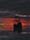 Old European Sail Ship in front of setting sun