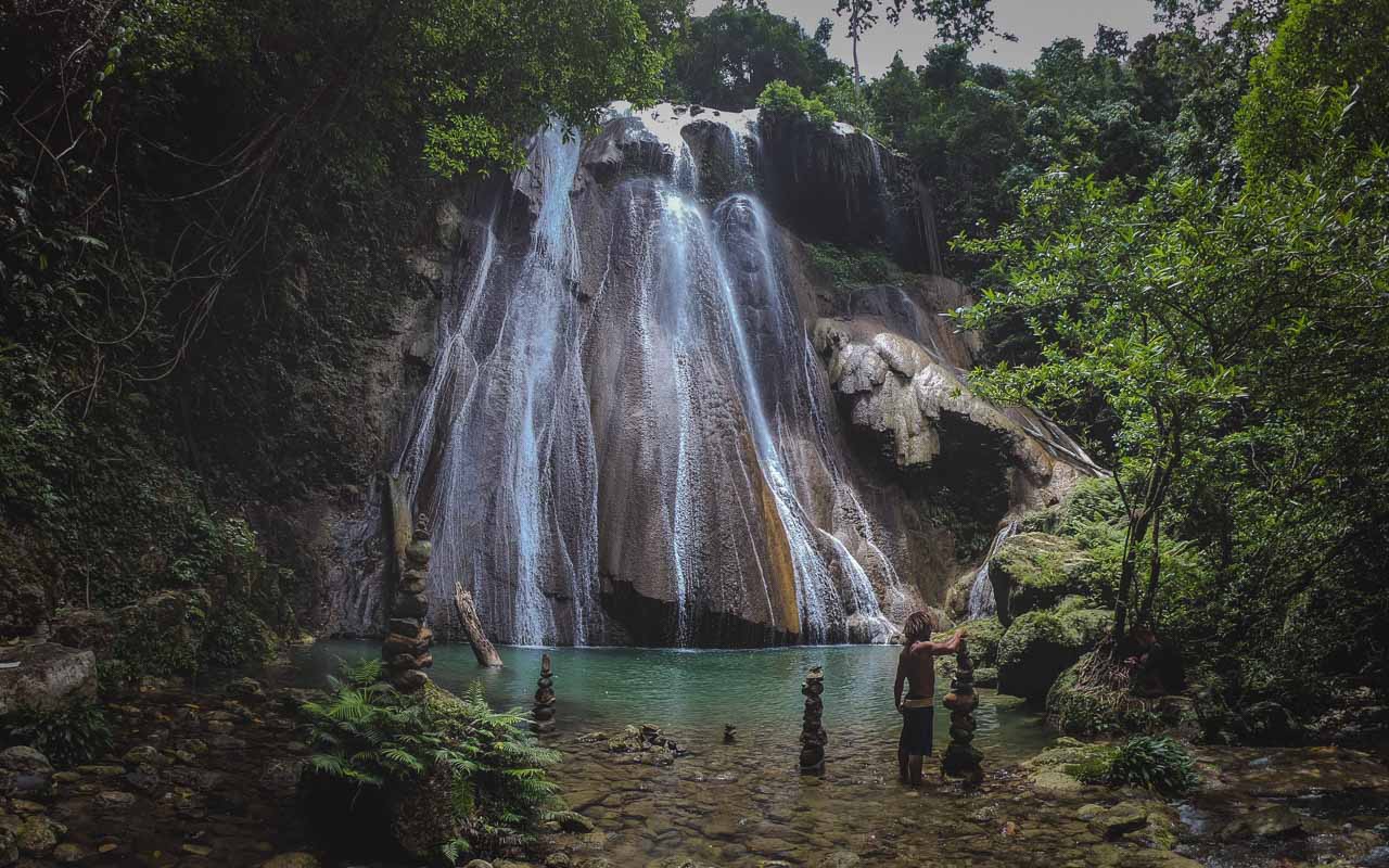 Waterfall and pool in Batanta's jungle