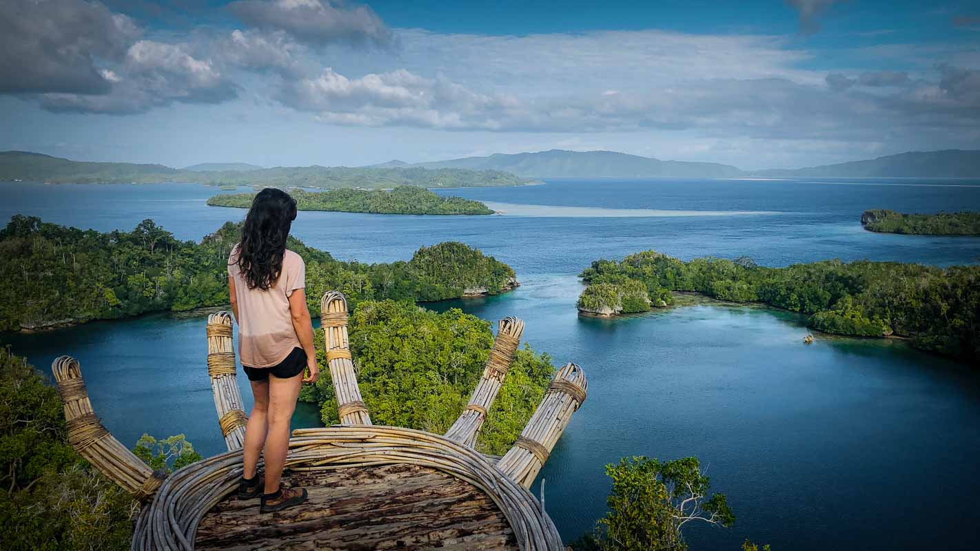 A viewpoint on Gam island in Raja Ampat