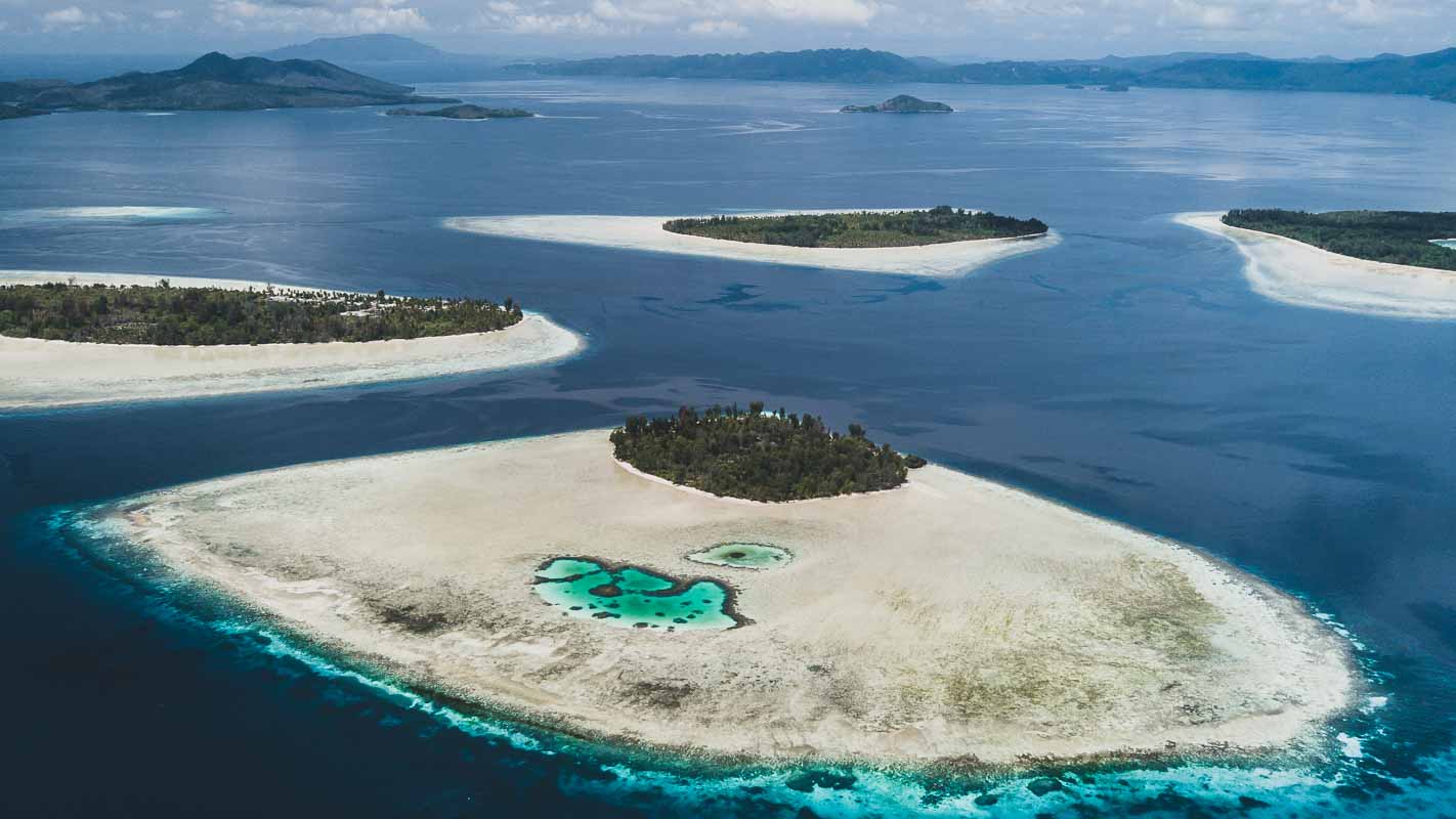 Sandy islands and reefs in central Raja Ampat
