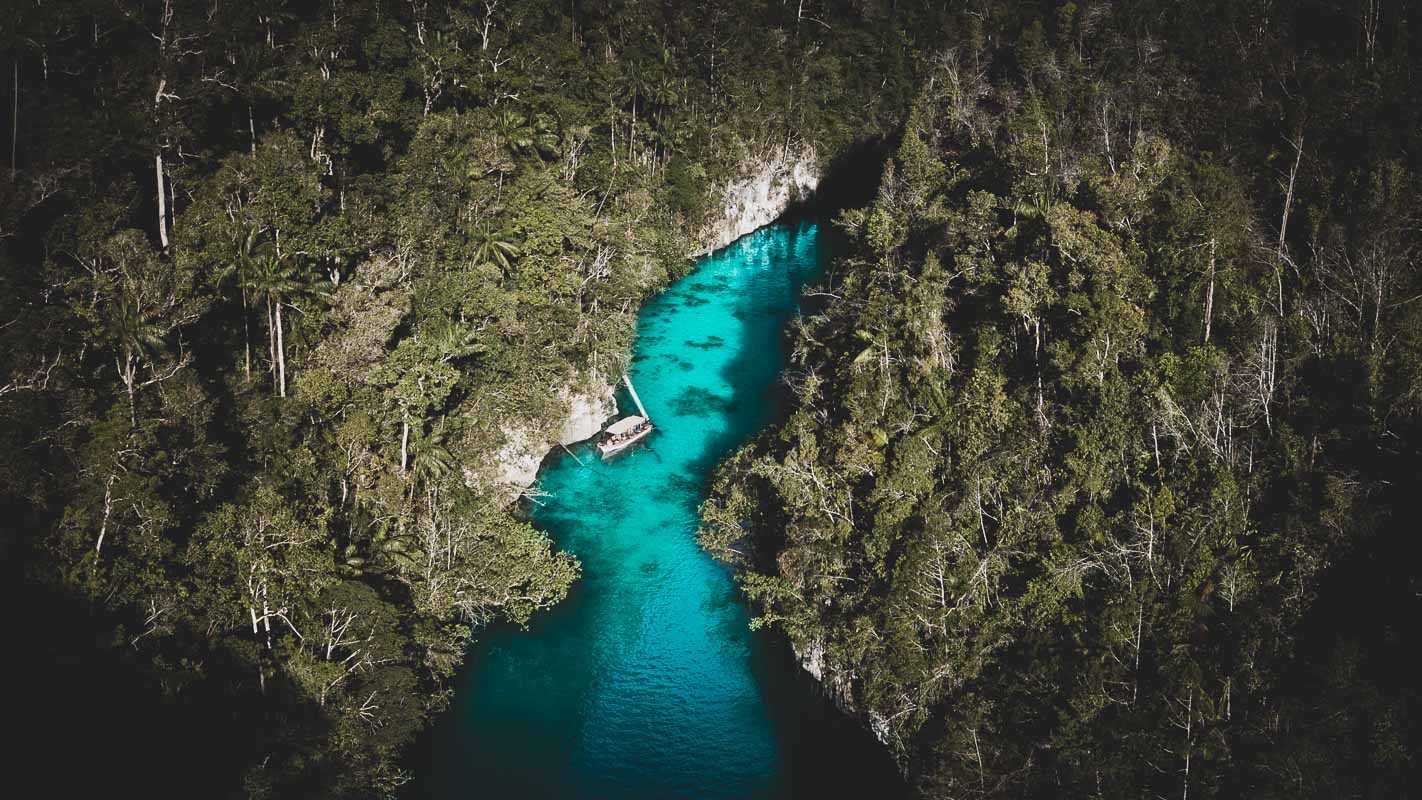 A secret passage in one of Raja Ampat's countless bays